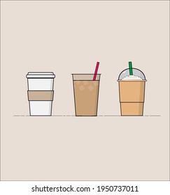 Different types of coffee (cold brew, cream, regular) to drink on the go