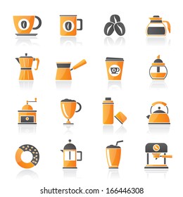 different types of coffee industry icons- vector icon set