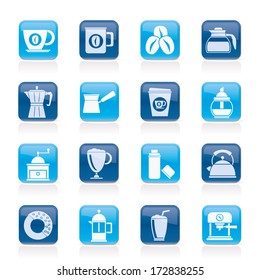 different types of coffee industry icons- vector icon set