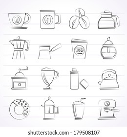 different types of coffee industry icons- vector icon set
