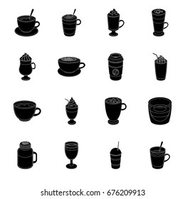 Different types of coffee. Different types of coffee. set collection icons in black style vector symbol stock illustration web.