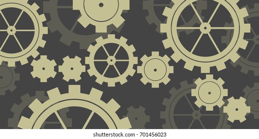 different types of cogs in mechanic flat vector

