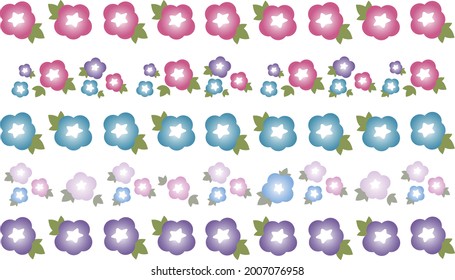 Different types of colorful morning glory