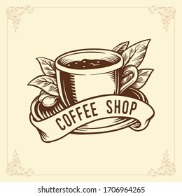Different types of cups with hot coffee Shop
