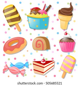 Verschiedene Desserttypen zur Illustration