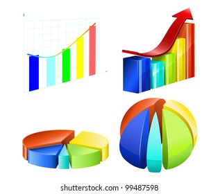 Different Types Diagrams On White Background Stock Vector (Royalty Free ...