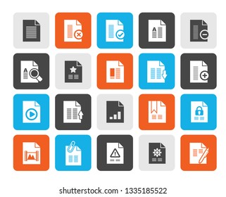 Different types of Document icons - vector icon set
