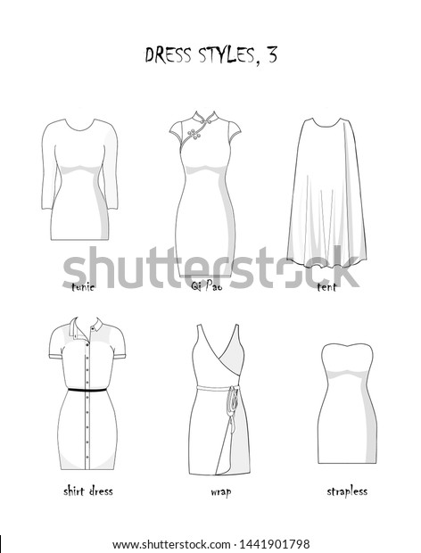 Dresses Black White Sketch 