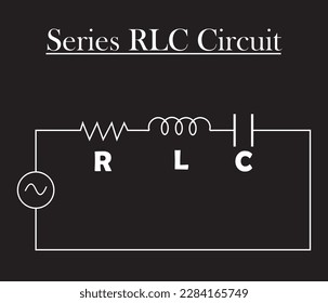 Different types of electric circuit isolated on white background (RC, RLC and RLC). vector illustration.