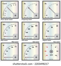 Different Types Electrical Measuring Instruments Stock Vector (Royalty ...