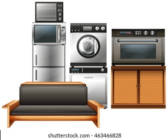Diferentes tipos de dispositivos electrónicos ilustraciones
