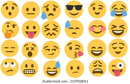 Different Types of Emojis and Faces 