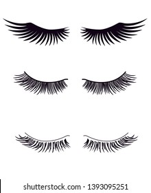 Different types of eyelash extensions results.