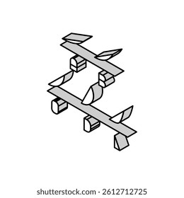 different types of false eyelashes isometric icon vector. different types of false eyelashes sign. isolated symbol illustration