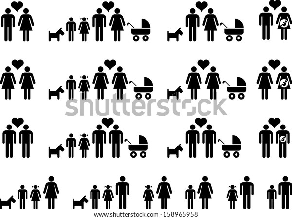 Different Types Families Stock Vector (Royalty Free) 158965958