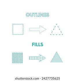Different Types of Fills and Outlines in Verbal Reasoning: Learning Material