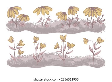 Diferentes tipos de cartón de flores Mano Dibujo Primavera Gráficos de colección 02