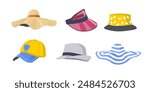 Different Types of Hats Illustration