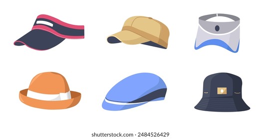 Different Types of Hats Illustration