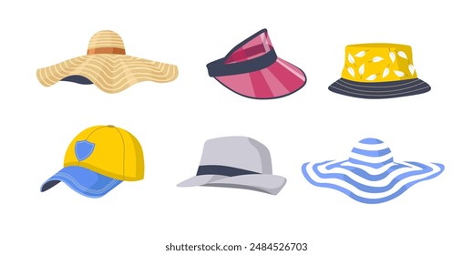 Diferentes tipos de ilustración de sombreros