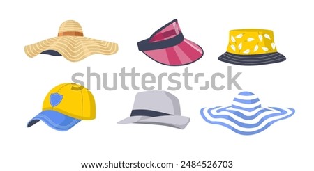 Different Types of Hats Illustration
