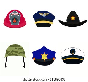 different military hats