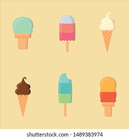 Different types of ice creams as vectors  