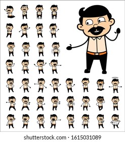 Different Types of Indian Man Poses - Set of Concepts Vector illustrations