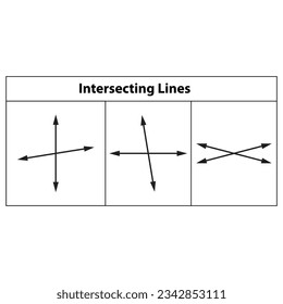 Different types of Intersecting Lines. vector line drawing
