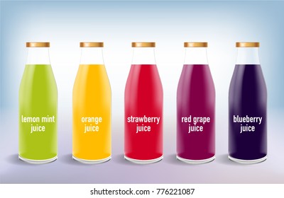 different types of juices. vector eps