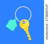 different types of keys.  Buy or sell building icon or print. Mortgage loan. Housing for rent. Template for sale, rent home. rent house, concept.