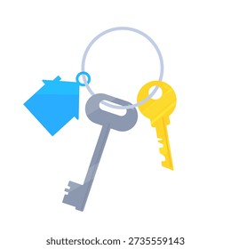 different types of keys.  Buy or sell building icon or print. Mortgage loan. Housing for rent. Template for sale, rent home. rent house, concept.