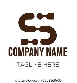 Different types of letter and line art logo