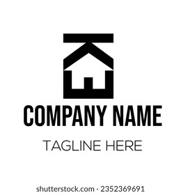 Different types of letter and line art logo