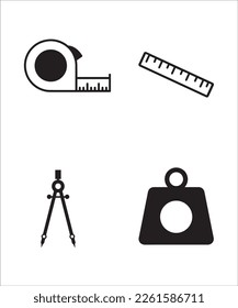 Diferentes tipos de iconos de medidas.