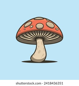 Different types of Mushroom vector illustration template 