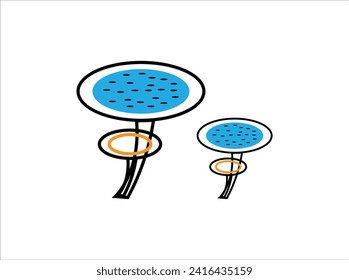 Different types of mushrooms vector design,
