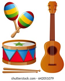 Diferentes tipos de ilustración de instrumentos musicales