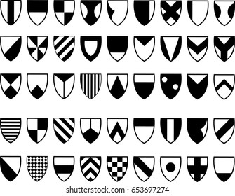 Different Types Od Shield Icons Shield: vector de stock (libre de ...