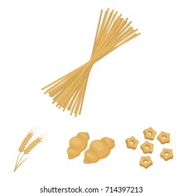 Different types of pasta. Types of pasta set collection icons in cartoon style vector symbol stock illustration web.