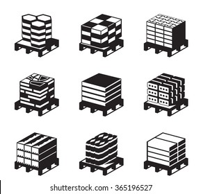 Different types of pavement tiles - vector illustration