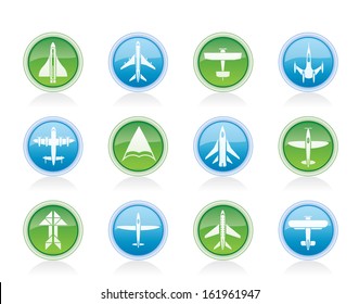 different types of plane icons - vector icon set