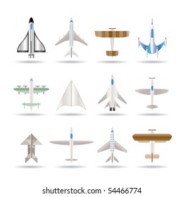 different types of plane icons - vector icon set