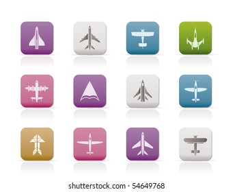 different types of plane icons - vector icon set