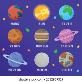 Different Types Planets Solar System Space Stock Vector (Royalty Free ...