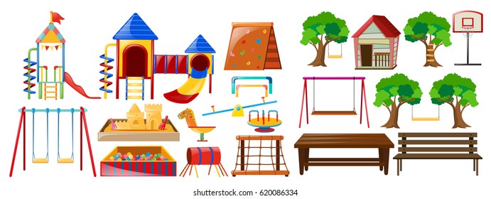 Different types of play stations  illustration