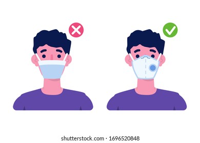 Different Types Protection Masks. Vector illustration