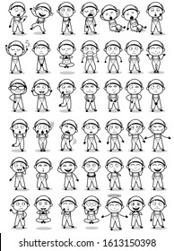 Different Types of Repairman Character Poses - Set of Concepts Vector illustrations