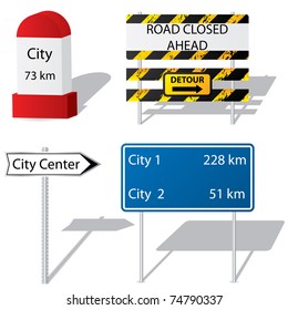 Different types of road signs