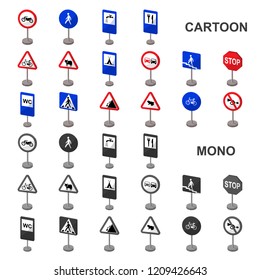 Different Types Road Signs Cartoon Icons Stock Illustration 1364530877
